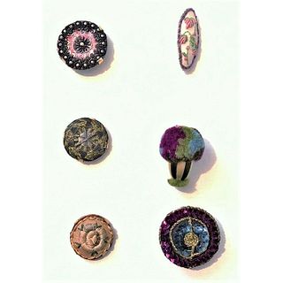Small Card Of Assorted Fabric Buttons Including 18Th C,