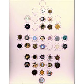 Card Of Asst'D Material Head Buttons Including Satsuma