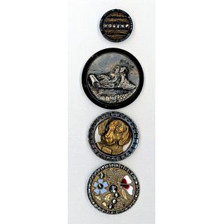 A Small Card Of Assorted Pictorial Steel Cup Buttons