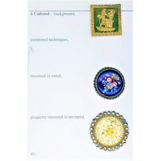 Small Card Of Assorted Technique Enamel Buttons