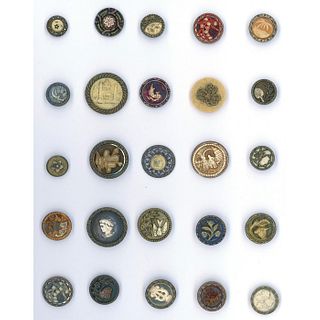 Small Card Of Victorian Cellulloid And Ivoroid Buttons