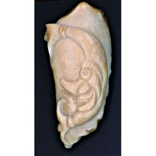 One Fabulous Carved Antler Button In An Unusual Shape.