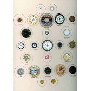 A Card Of Assorted Material Clock Design Buttons