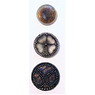 A Small Card Of Division 1 Lacy Glass Buttons