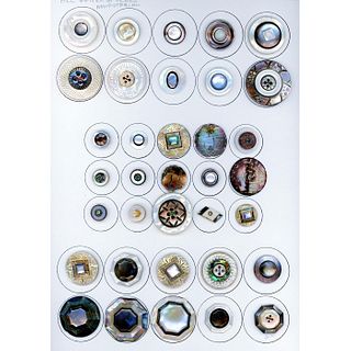 A Card Of Assorted Div 1 Shell Buttons