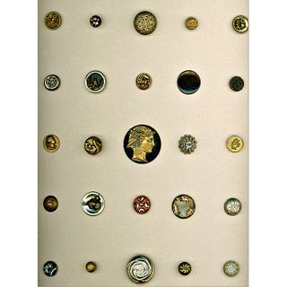 1 Card Of Assorted Metal Buttons