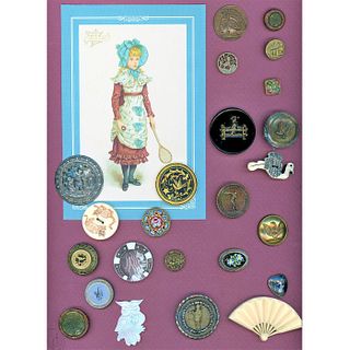 1 Card Of Assorted Meterial Assorted Subject Buttons