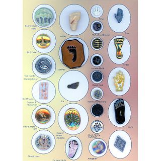 1 Card Of Assorted Meterial Body Part Buttons