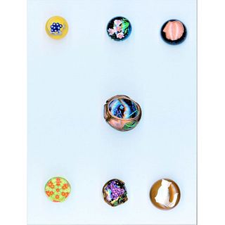Small Card Of Artist Paperweight Buttons