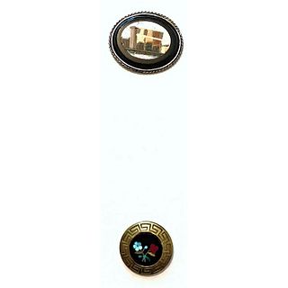 2 Division 0Ne Italian Inlay Buttons Set In Metal.