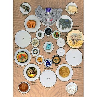 A Card Of Assorted Material Elephant Buttons