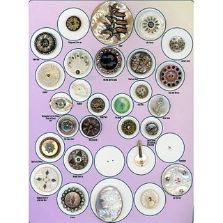 A Card Of Assorted Shell Buttons Including 18Th C.