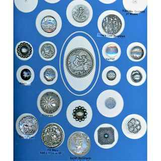 A Card Of Assorted Sterling And Silver Buttons
