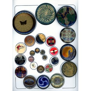 A Card Of Assorted Technique Cellullid Buttons