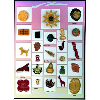 A Card Of Assorted Realistic Bakelite Buttons