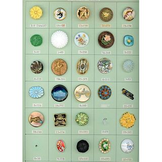 A Card Of Div 1 & 3 Assorted Material Buttons