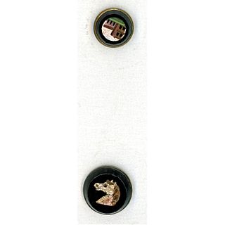 2 Division 0Ne Italian Inlay Buttons Set In Metal.