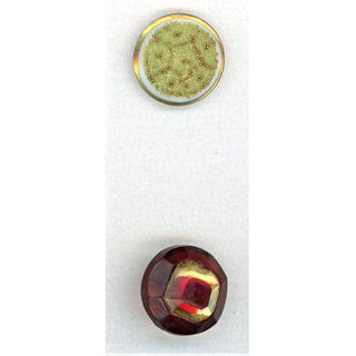 Two Division One Charmstring Glass Buttons