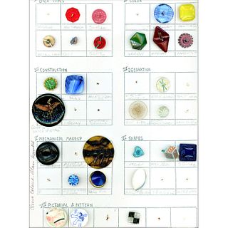 2 Cards Of Assorted Glass Buttons Including Charmstring