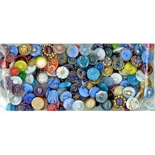 A Large Bag Lot Of Division 3 Moonglow Glass Buttons
