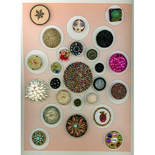 A Card Of Assorted Style Fabric Buttons