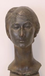 Nathaneul Neujean (Belgian 1923- ) Bronze Bust