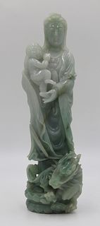 Highly Carved Jadeite? Figure of a GuanYin with