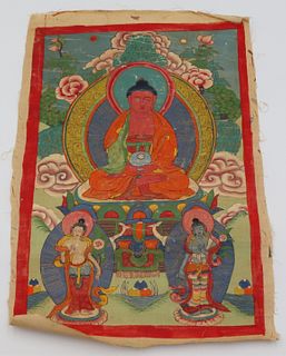Antique 18th/19th C Tibetan Thangka.