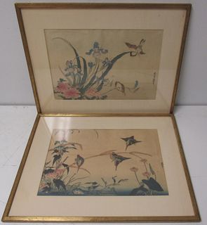 2 Framed And Signed Asian Prints Of Birds.