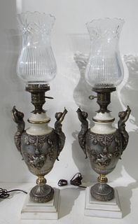 Pair Of Fine Quality Antique Silvered Metal And