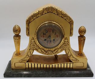 Art Deco Carved And Gilt Wood Clock