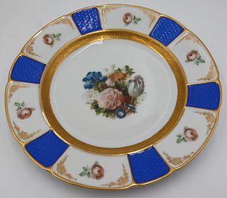 (9) Rosenthal Gilt and Floral Decorated Plates.