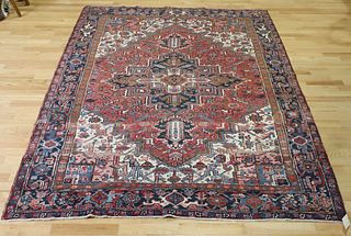 Antique And Finely Hand Woven Heriz carpet.