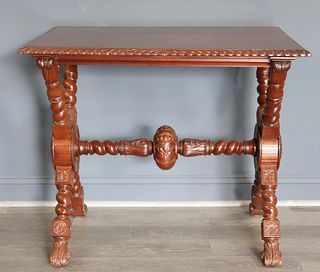 Highly Carved X Base Table.