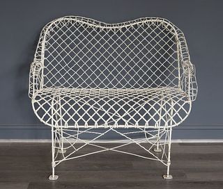 Victorian Enameled Wire Settee.