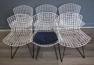 6 Midcentury Bertoia Wire Chairs
