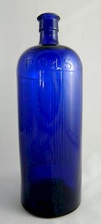 Poison round cobalt blue bottle