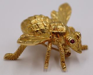 JEWELRY. Tiffany & Co 18kt Gold Bee Brooch.