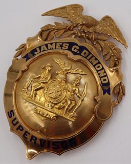 GOLD. NYPD 14kt Gold Supervisor Medal.