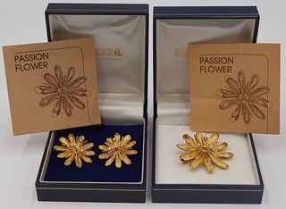 JEWELRY. 3 Pc. Astwood Dickinson "Passion Flower"