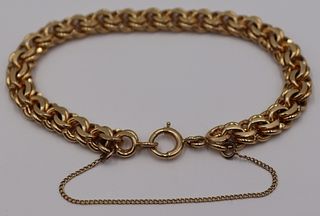 JEWELRY. Signed Tiffany 14kt Gold Link Bracelet.