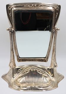 SILVERPLATE. Art Nouveau Silverplate Vanity Mirror
