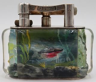 Large Dunhill "Aquarium Lighter" with Fish.