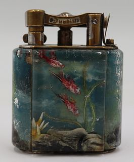 Small Dunhill Lucite "Aquarium Lighter" with Fish.