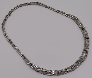 JEWELRY. 18kt White Gold and Diamond Necklace.