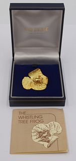 JEWELRY. Astwood Dickinson 18kt Gold Tree Frog