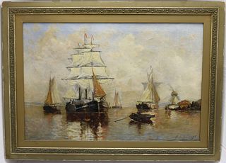 PAUL JEAN CLAYS (1819-1900, BELGIUM) OIL ON