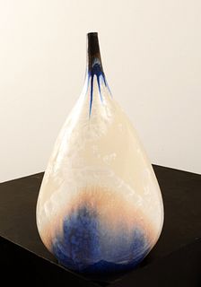 LINDSEY EPSTEIN, Crystalline Teardrop Vase in Black to White