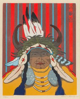 Kevin Red Star Native American Man with Headdress