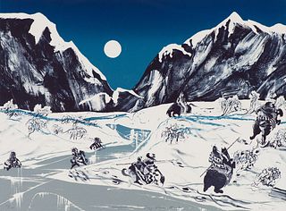 Earl Biss Moonlight on the Crazy Woman Mountains, 1981